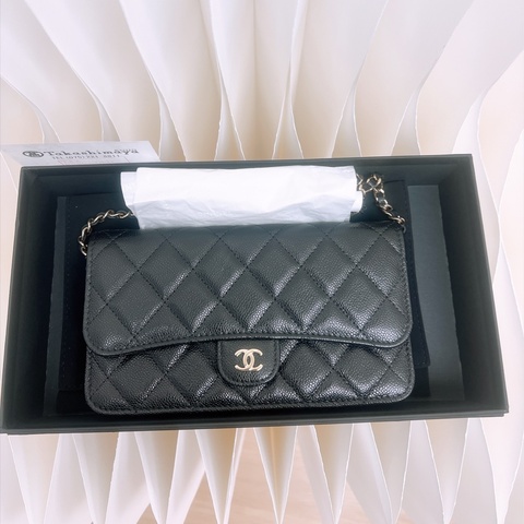 全新 Chanel cf woc 黑金翻蓋鏈條包