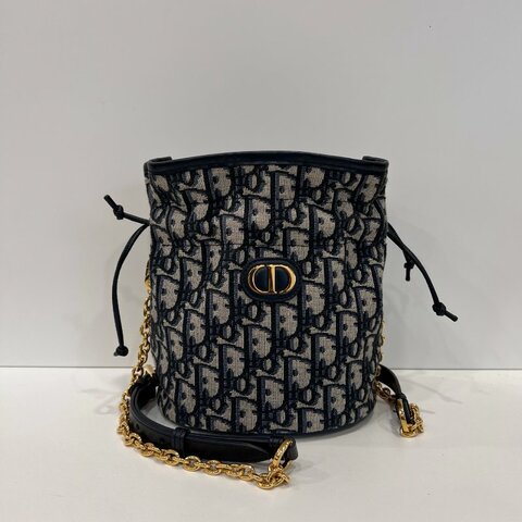 DIOR 老花刺繡水桶福袋包