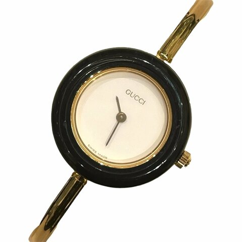 GUCCI 古馳  CHANGE BEZEL 11/12.2 石英錶 合金 白色錶盤