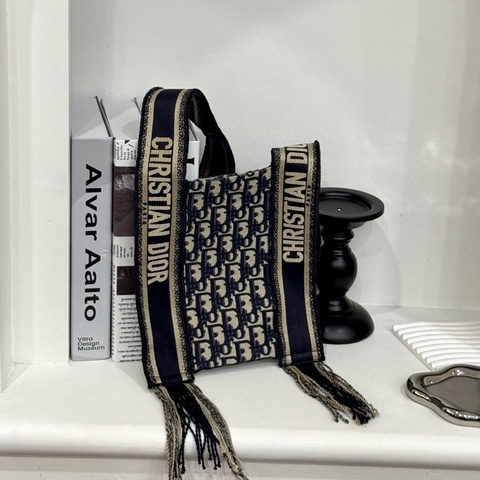 DIOR  2019春夏秀款 老花刺繡長背帶側肩包