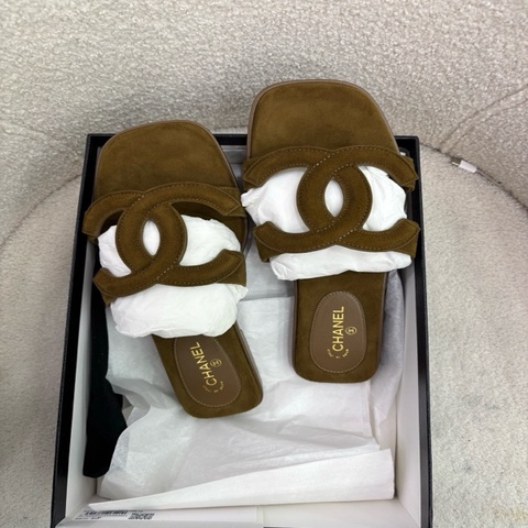 Chanel 香奈兒 26s 新款拖鞋  麂皮材質 38碼 全新