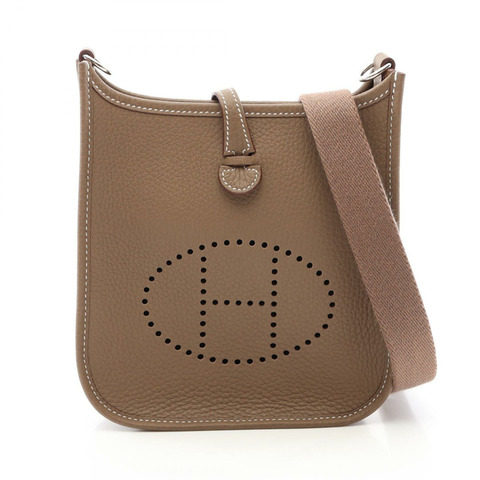 愛馬仕 EvelyneTPM Amazon Etoupe 灰色單肩包 Taurillon Clemence Taurillon Clemence 米色 二手女士