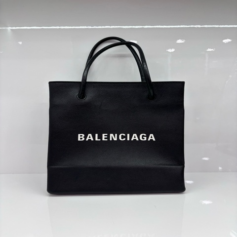 Balenciaga巴黎世家黑色牛皮托特包tote，經典logo ，缺肩帶 19*20.5*9
