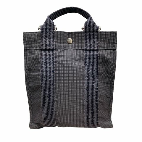 HERMES 愛馬仕 Herline a dos PM 後背包 帆布 灰色 銀釦