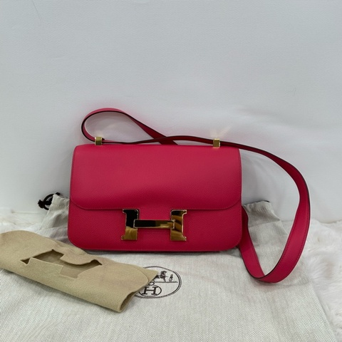 Hermes 愛馬仕 Constance 康康24 紅色金扣 epsom皮