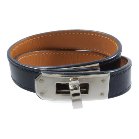 HERMES Box Calf皮革Kelly Double Tour手帶Noir
