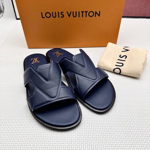 未使用 Louis Vuitton 路易威登 藍色水波紋拖鞋 UK11 45碼