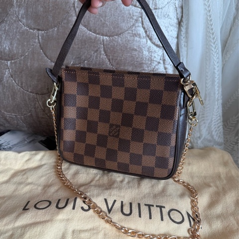 路易威登 LV Louis Vuitton 經典 中古 Damier Ebene Trousse Makeup 棋盤格化妝包