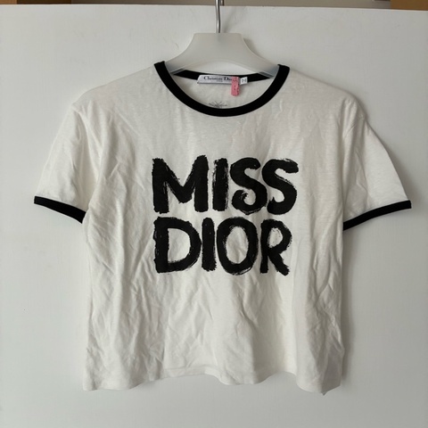 Dior 白/黑miss dior字母短袖上衣XL