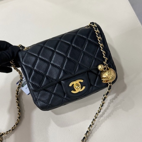 Chanel Golden Ball Mini Flap black x ghw