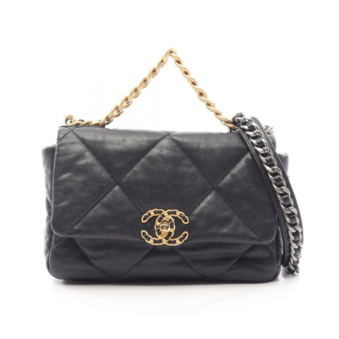 香奈兒 19 dix-neuf 19 Matelasse Combination Metal Fittings 2WAY Shoulder Bag AS1160 Lambskin (sheep leather) Black