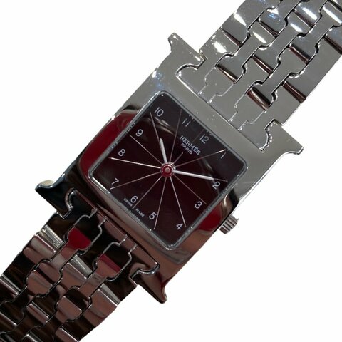 HERMES 愛馬仕 H WATCH PM 不鏽鋼 石英錶