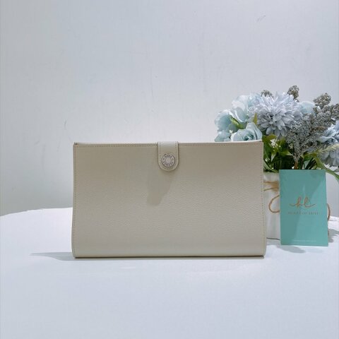 TW4962	Hermes 愛馬仕 R.M.S Toutenmain 皮夾 小牛皮 奶油白 銀釦 R.M.S Toutenmain Wallet Evercolor Beton x PHW