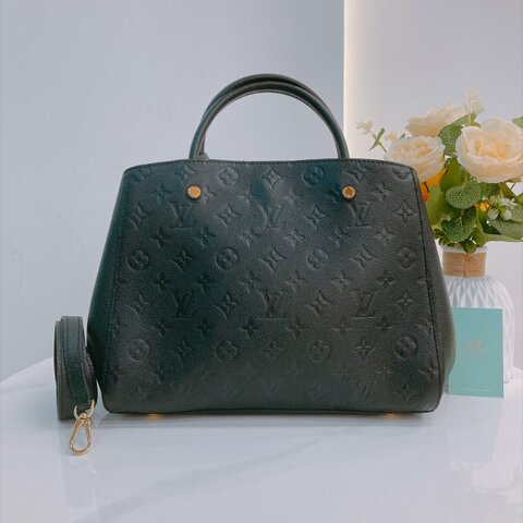 MS0809	Louis Vuitton 路易威登經典暗花紋兩用包包 Montaigne BB Bag Monogram Empreinte x Black
