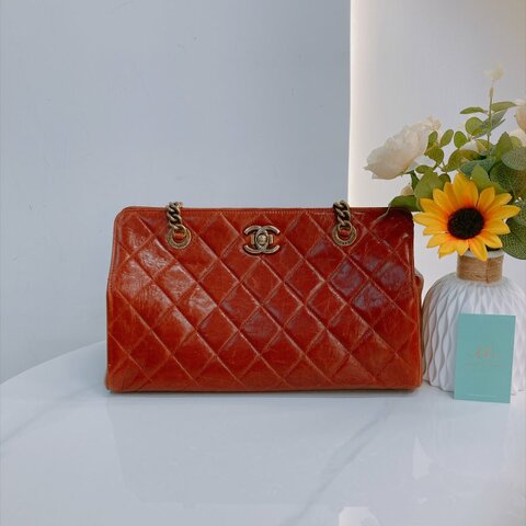 MS0810	Chanel 香奈兒經典菱格單肩包包 Perfect Edge Tote Bag Aged Calfskin Burgundy x GHW