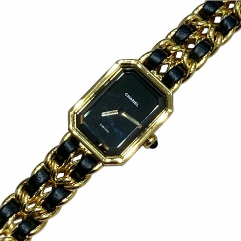 CHANEL 香奈兒 H0001 Premiere L 方糖 SIZE:L 合金 石英錶 黑金
