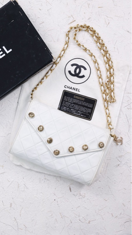 Chanel 白金菱格纹信封包手拿包单肩包
