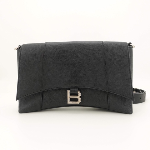 Balenciaga 巴黎世家downtown黑銀圓角沙漏包