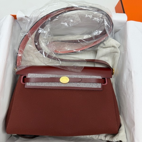 Hermes Mini Herbag Rouge H 愛馬仕紅 金扣 G刻