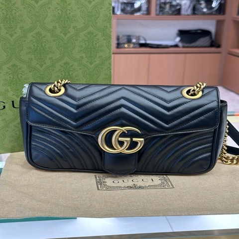 古馳gucci 馬蒙26黑標024 系列鏈帶肩背包