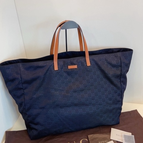 Gucci • 經典深藍色老花托特包 旅行袋