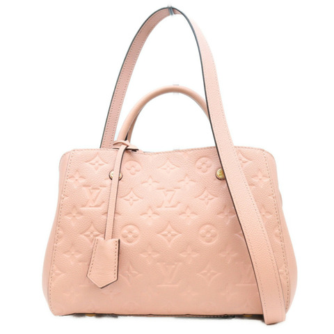 路易威登 Louis Vuitton 粉紅色 M44123 Monogram Empreinte Montaigne BB 單肩包 金色五金配件 女士