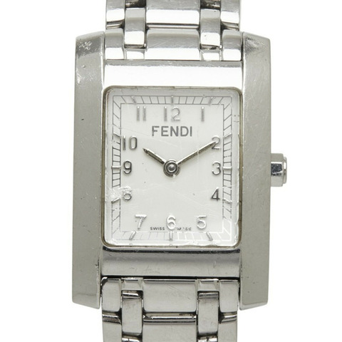Fendi Orologi Classico 7000L 石英錶，白色錶盤，不鏽鋼，女士手錶。