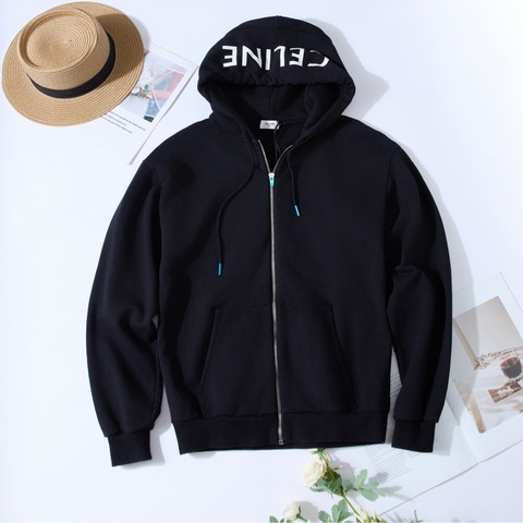 Celine 黑色拉鍊連帽外套