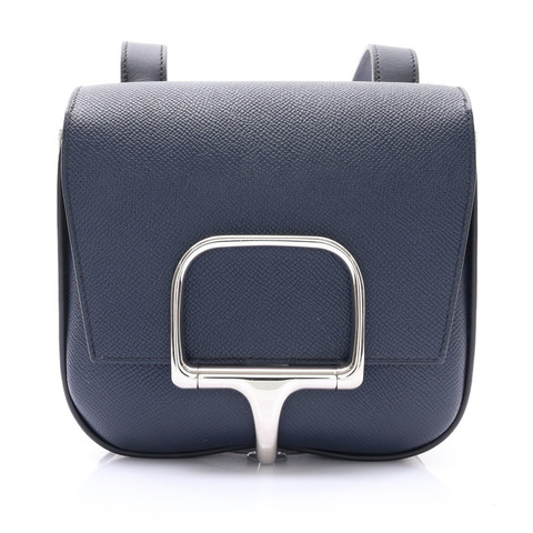 HERMES 愛馬仕 Della Cavalleria Mini 肩背包 午夜藍 Epsom牛皮 U刻 銀扣 H085367CK