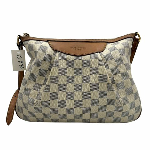 【美收精品】Louis Vuitton 白棋盤格肩背包 C-876【隔月月中將轉賣至日本 上架期限30天】