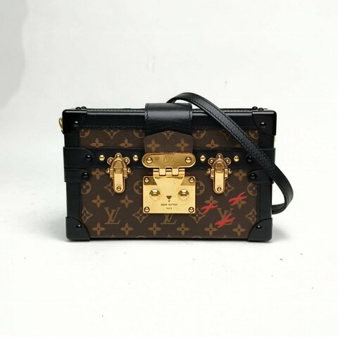 LOUIS VUITTON PETITEMALLE月光寶盒老花PVC金扣肩背包