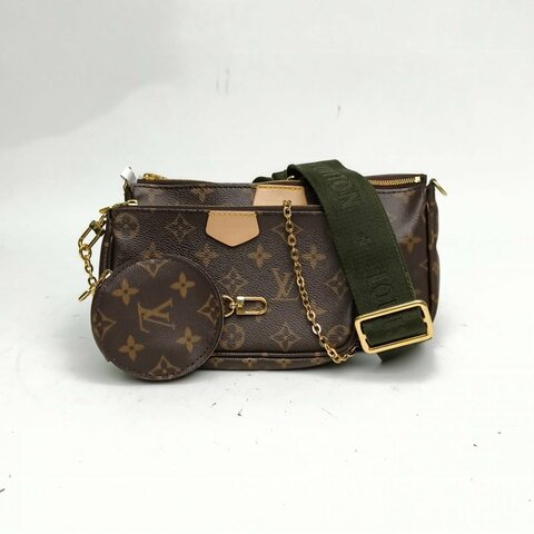 LOUIS VUITTON MultiPochette五合一綠肩帶老花晶片肩背包