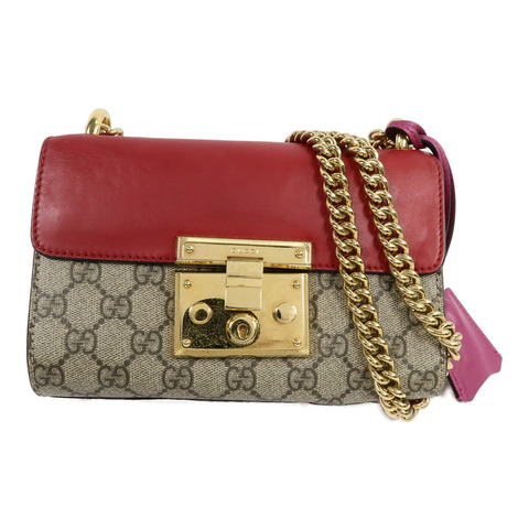 GUCCI 漆皮皮革Padlock Small鏈帶肩背袋