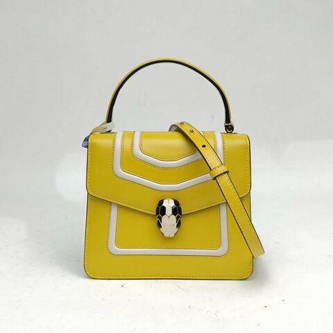 BVLGARI Serpentiforever風琴蛇頭包小號手柄款拼色肩背包