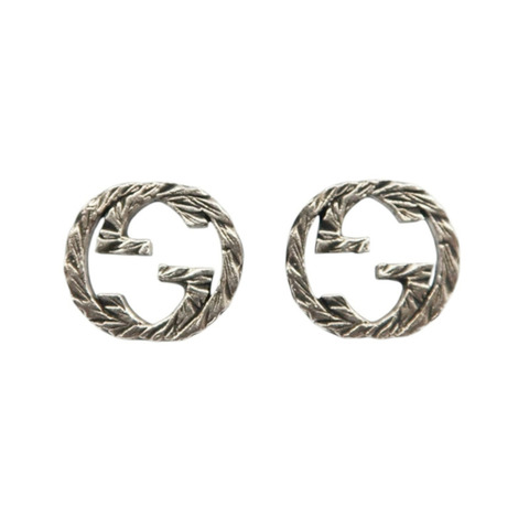 GUCCI 925純銀Interlocking G Earring耳環