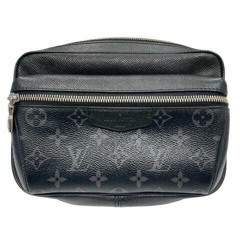 LOUIS VUITTON 路易威登 OUTDOOR BUMBAG 腰包 M30245  PVC帆布  黑色 銀釦