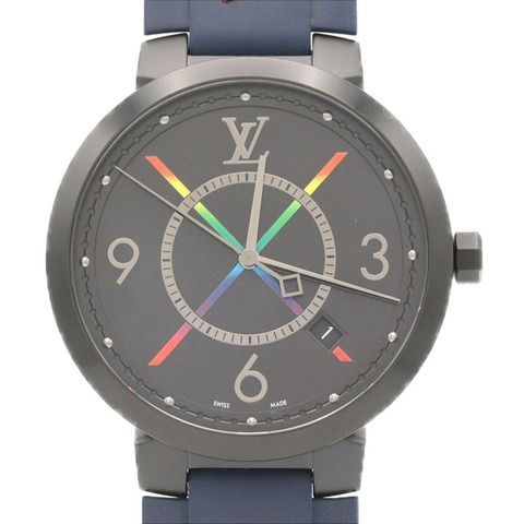 路易威登 Tambour Slim Rainbow QA113Z 不鏽鋼石英錶