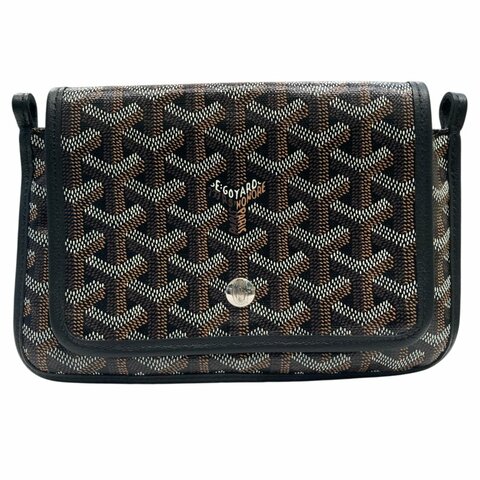GOYARD 高雅德 PLUMET POCKET WALLET 信封斜背包 PVC帆布 黑色 銀釦