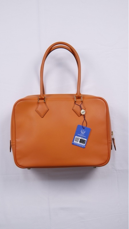 Hermes 橘色plume28 swift皮羽毛包手提包