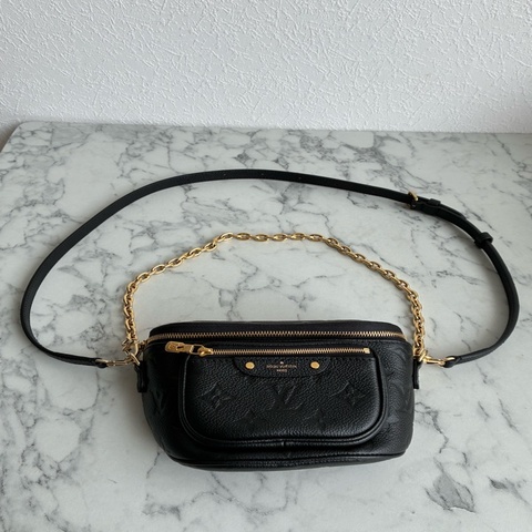 LV M46917黑壓紋mini腰包