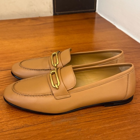 Hermes 金棕金豬鼻logo樂福鞋39.5