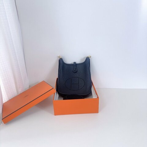 Hermes 愛馬仕 伊芙琳mini Togo皮 斜挎包 89黑色 金扣 Z刻 2021年