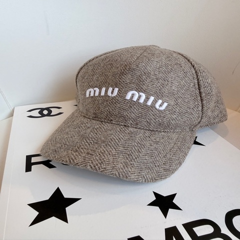 MIU MIU✨5HC179 毛料鴨舌帽棒球帽帽 #L #59cm