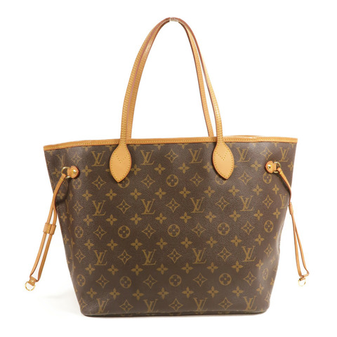 LOUIS VUITTON Monogram Neverfull MM金扣手挽袋