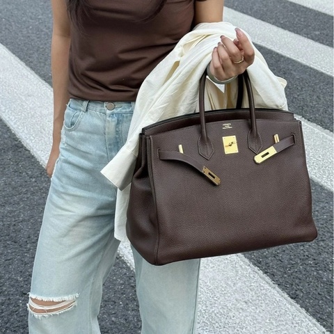 【震撼撿漏價✨全網最低價】Hermes/愛馬仕 Birkin 40 巧克力綜 金扣