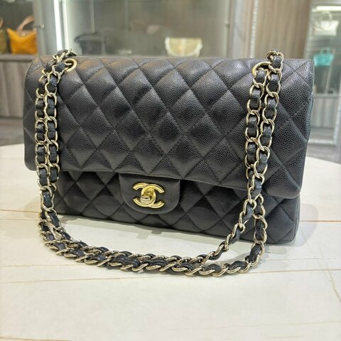 *SHIHNA名牌精品*CHANEL CF25 口蓋包荔枝牛皮金釦(保卡款)