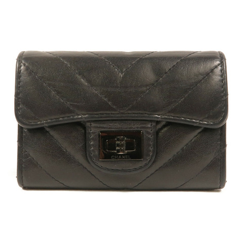 CHANEL 牛皮皮革2.55 So Black Card Holder卡片套