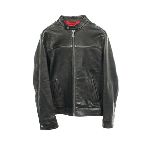 GUCCI 單排扣騎手外套 Blouson #44 黑色真皮男士二手