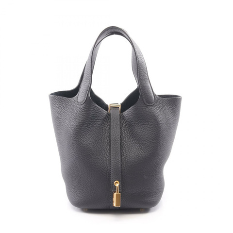 HERMES Picotin Lock 小號托特包 手提包 Taurillon Clemence 皮革 Caban GHW 女士