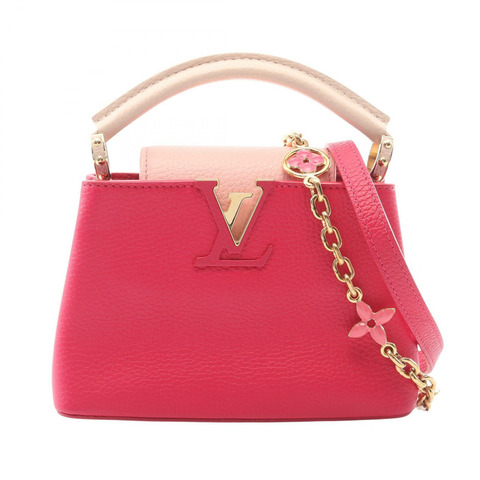 路易威登 Capucines MINI 斜背包 M20845 Clemence 皮革 粉紅色 二手